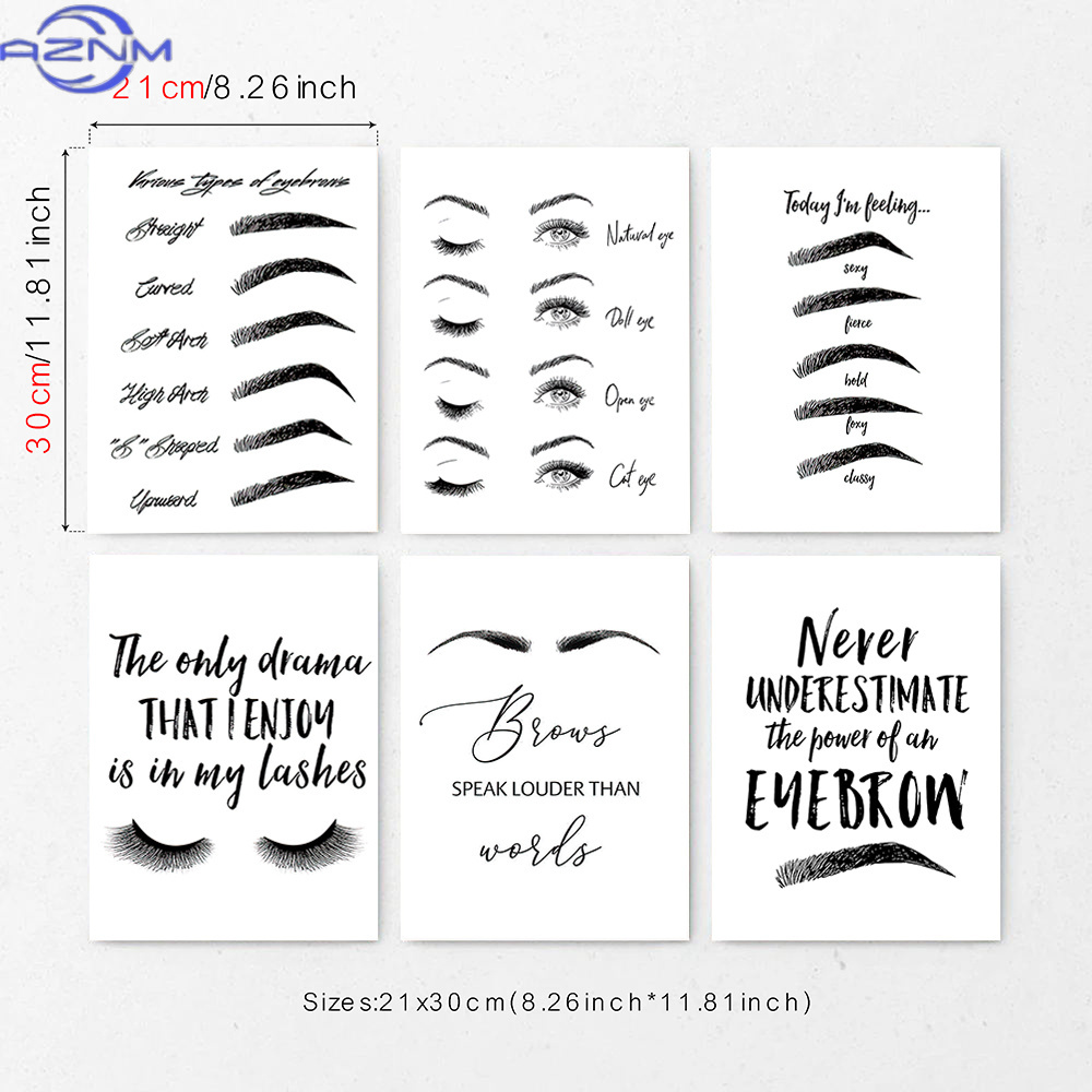 Beauty Of Makeup Quotes - Lot de 6 impressions sur toile