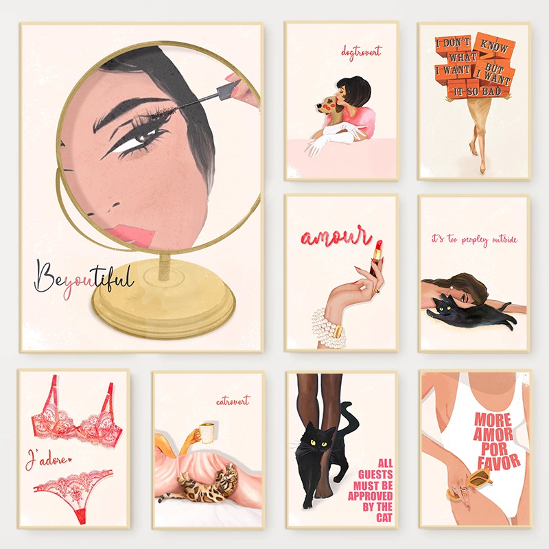 Beauty Of Makeup Quotes - Affiche de Magazine de mode Glam