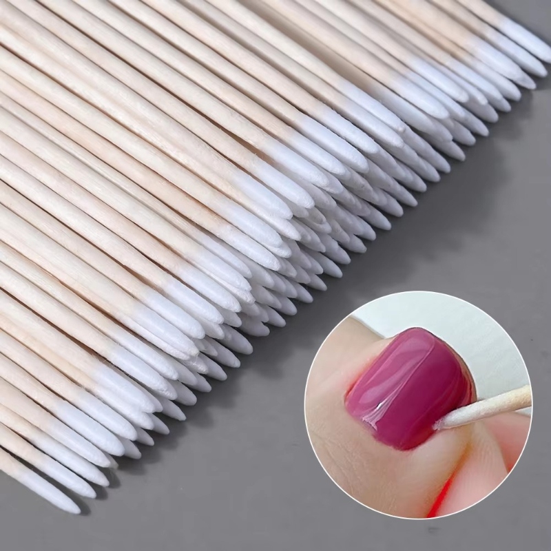 Beauty Makeup Tips - Coton-tiges avec manche en bois, tête