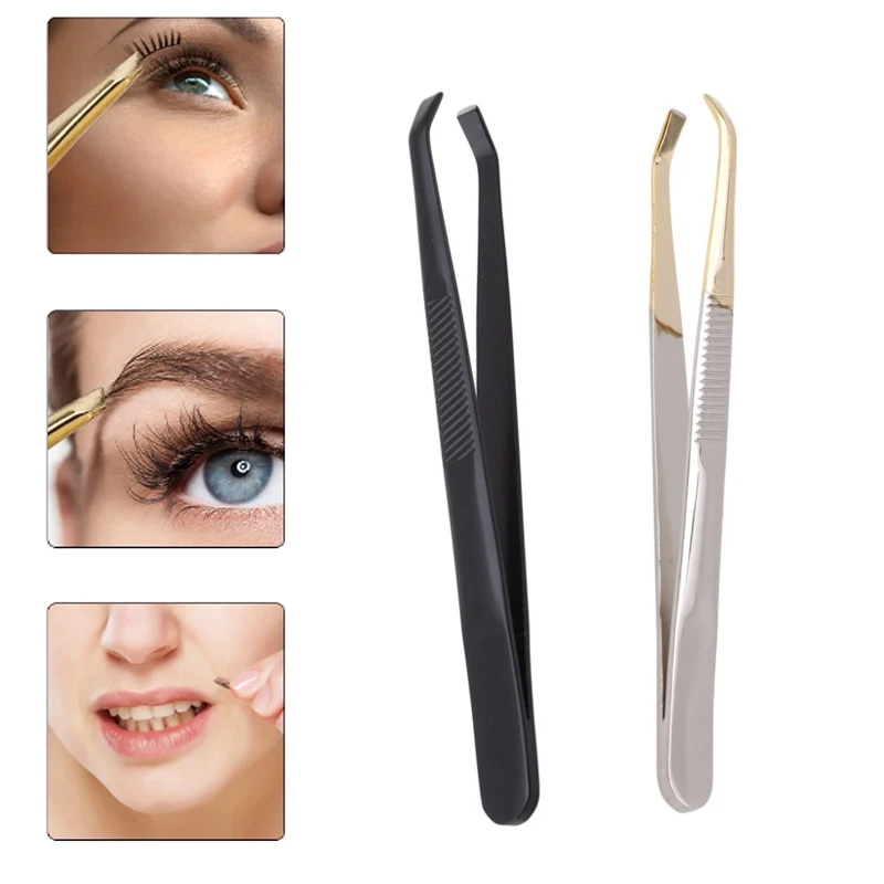 Beauty Makeup Tips - Pincettes à sourcils en acier inoxydable,