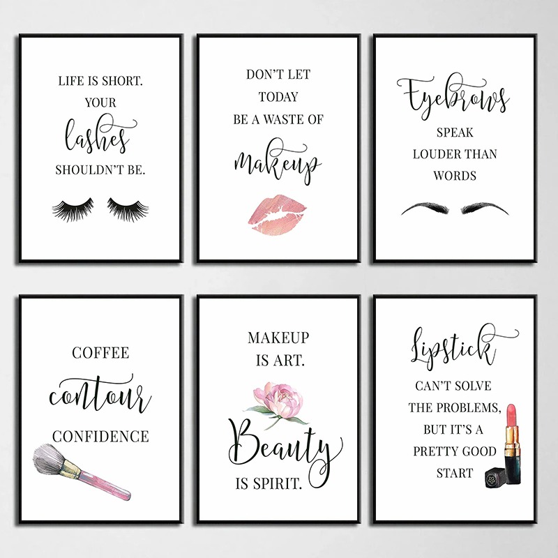 Beauty Of Makeup Quotes - Affiche de citations sur le maquillage,