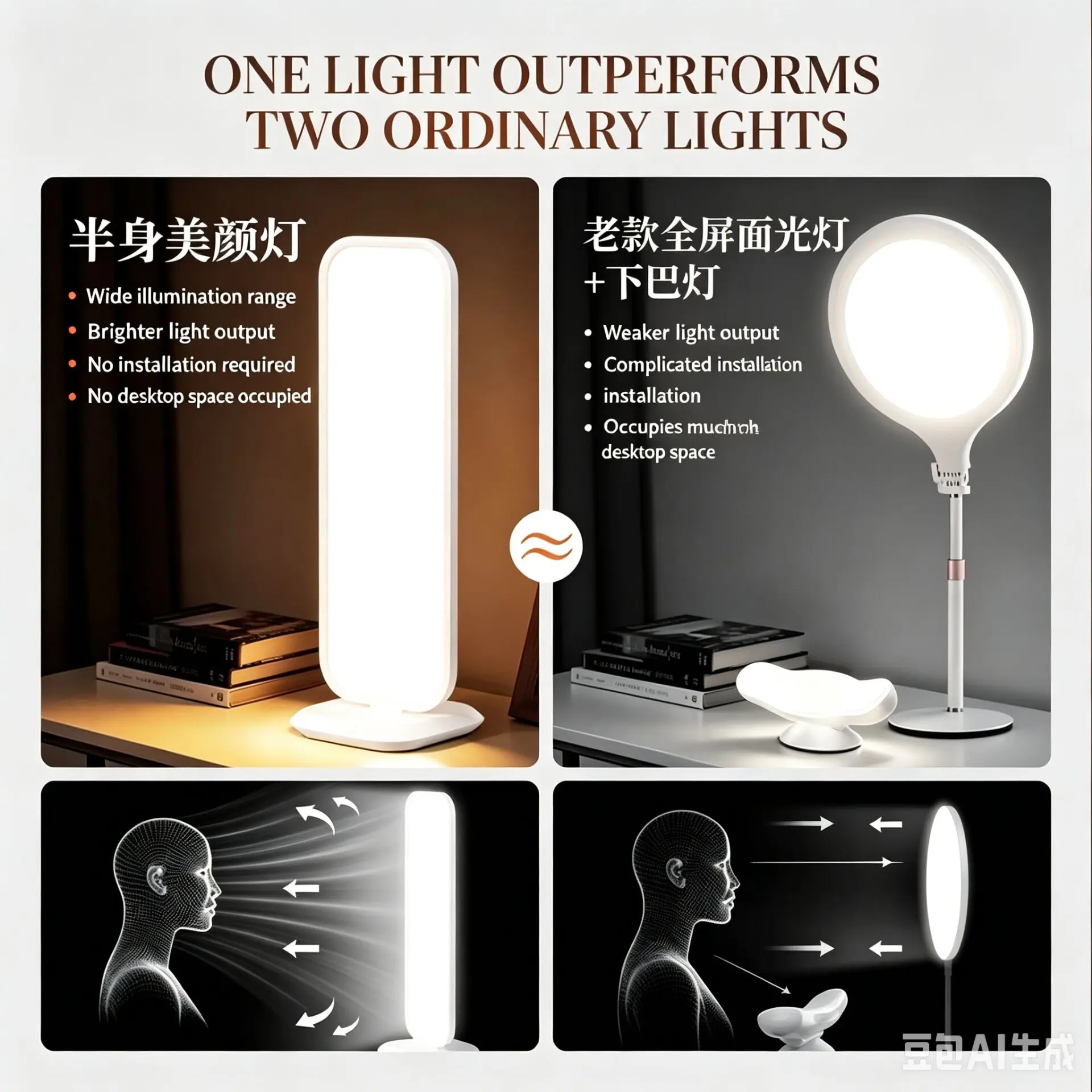 Lampe LED de bureau demi-corps - Beauty Makeup Tiktok avis et prix