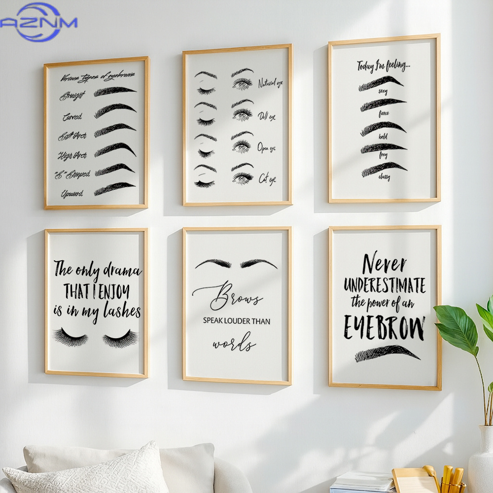 Lot de 6 impressions sur toile - Beauty Of Makeup Quotes avis et prix