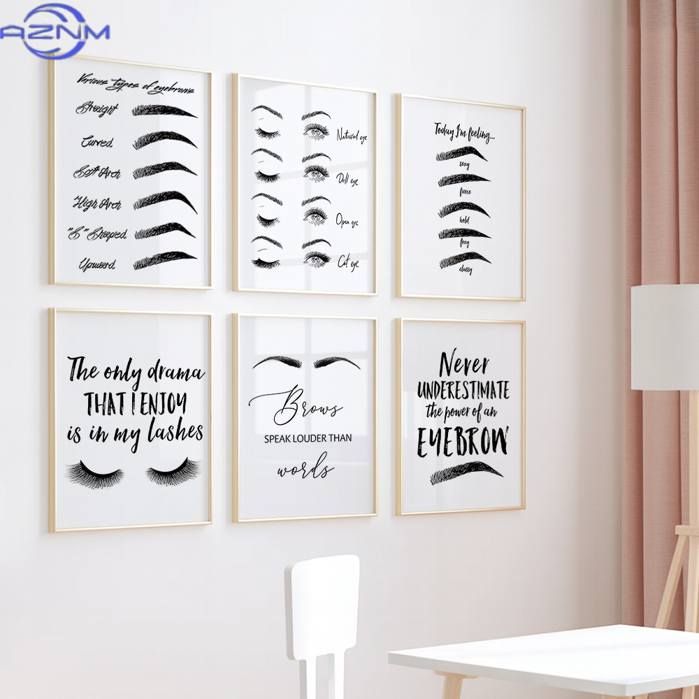 Lot de 6 impressions sur toile - Beauty Of Makeup Quotes avis et prix